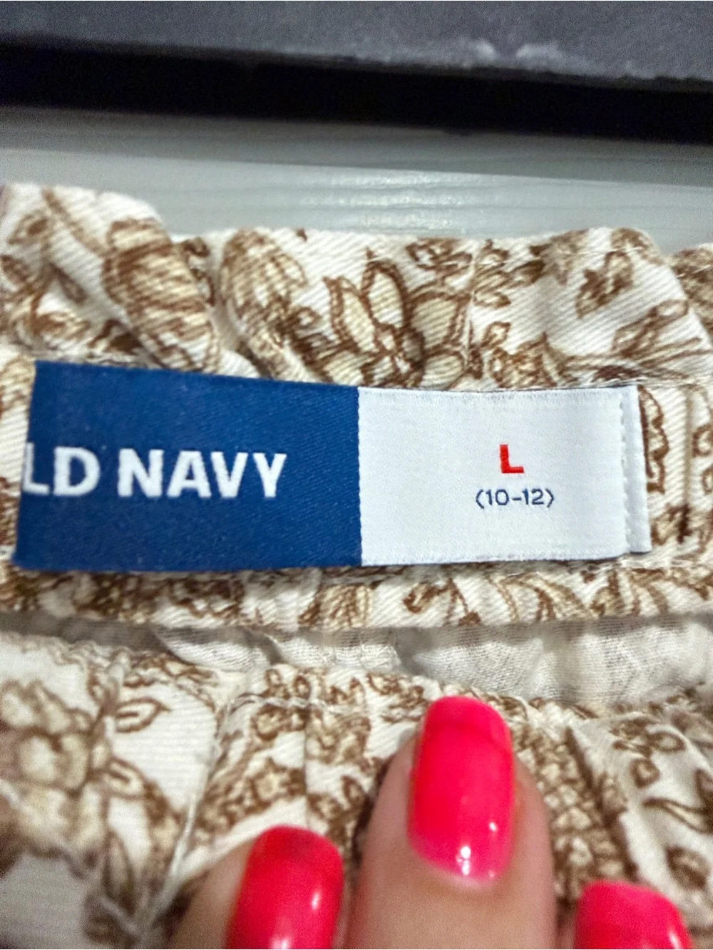 Old Navy Floral Paperbag Shorts - White & Brown